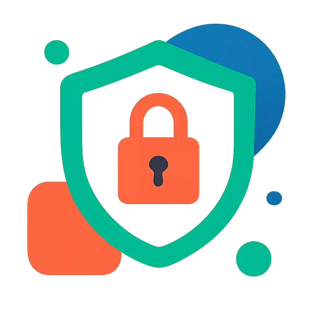 Security shield icon with lock: Tiranga Lottery safety visualization