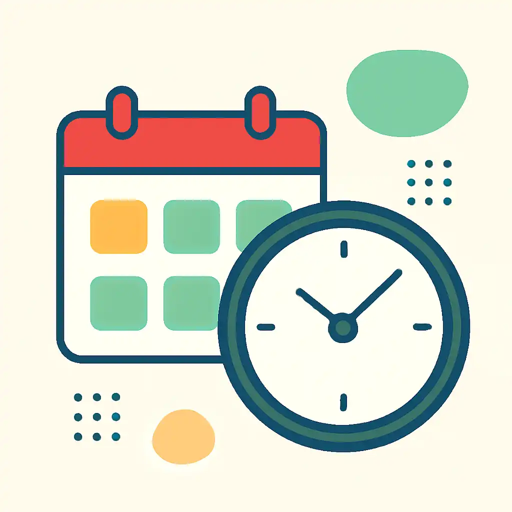 Calendar with clock: Tiranga Lottery timing and schedule visual